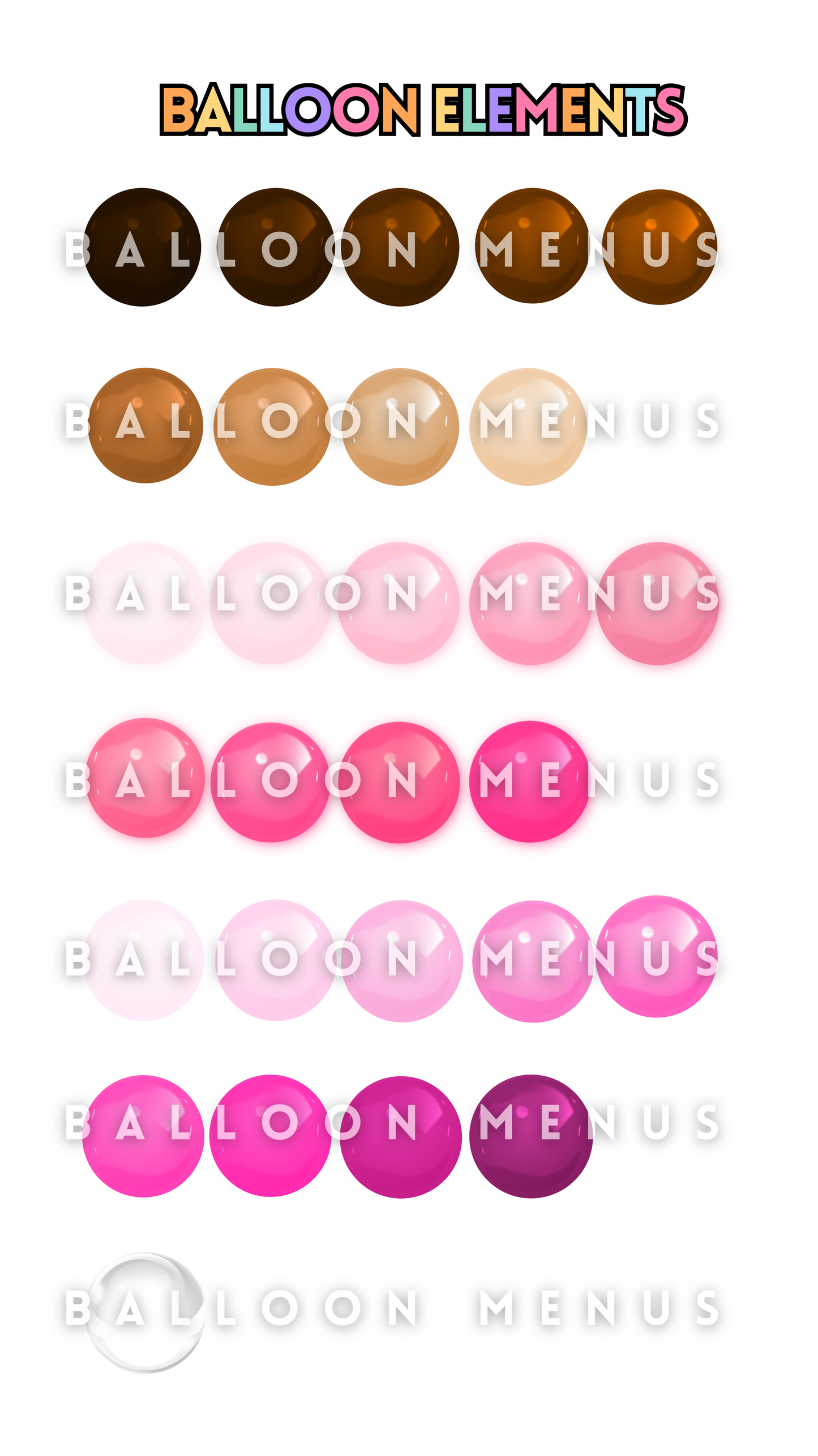 Digital Balloon Elements - (Balloons To Create Balloon Menus)